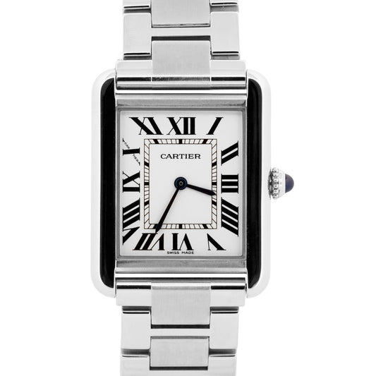 2012 PAPERS Cartier Tank Solo SILVER Steel 23mm Quartz Leather 3170 W5200013 BOX
