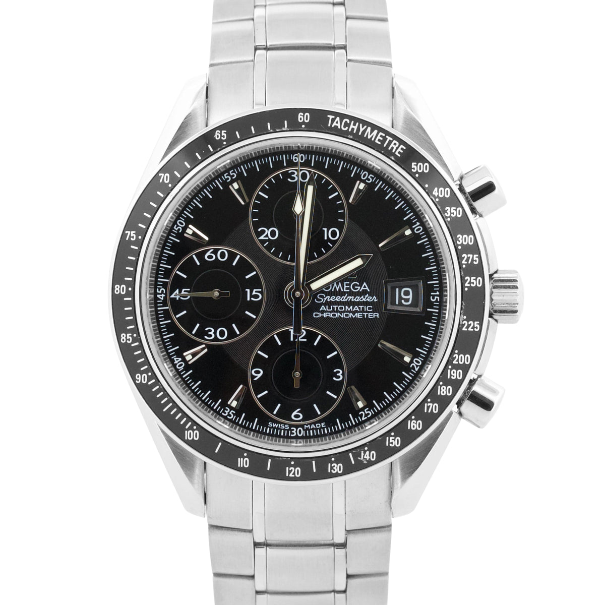 Omega Speedmaster 3210.50.00 Black Stainless Steel 40mm Chronograph Date Watch