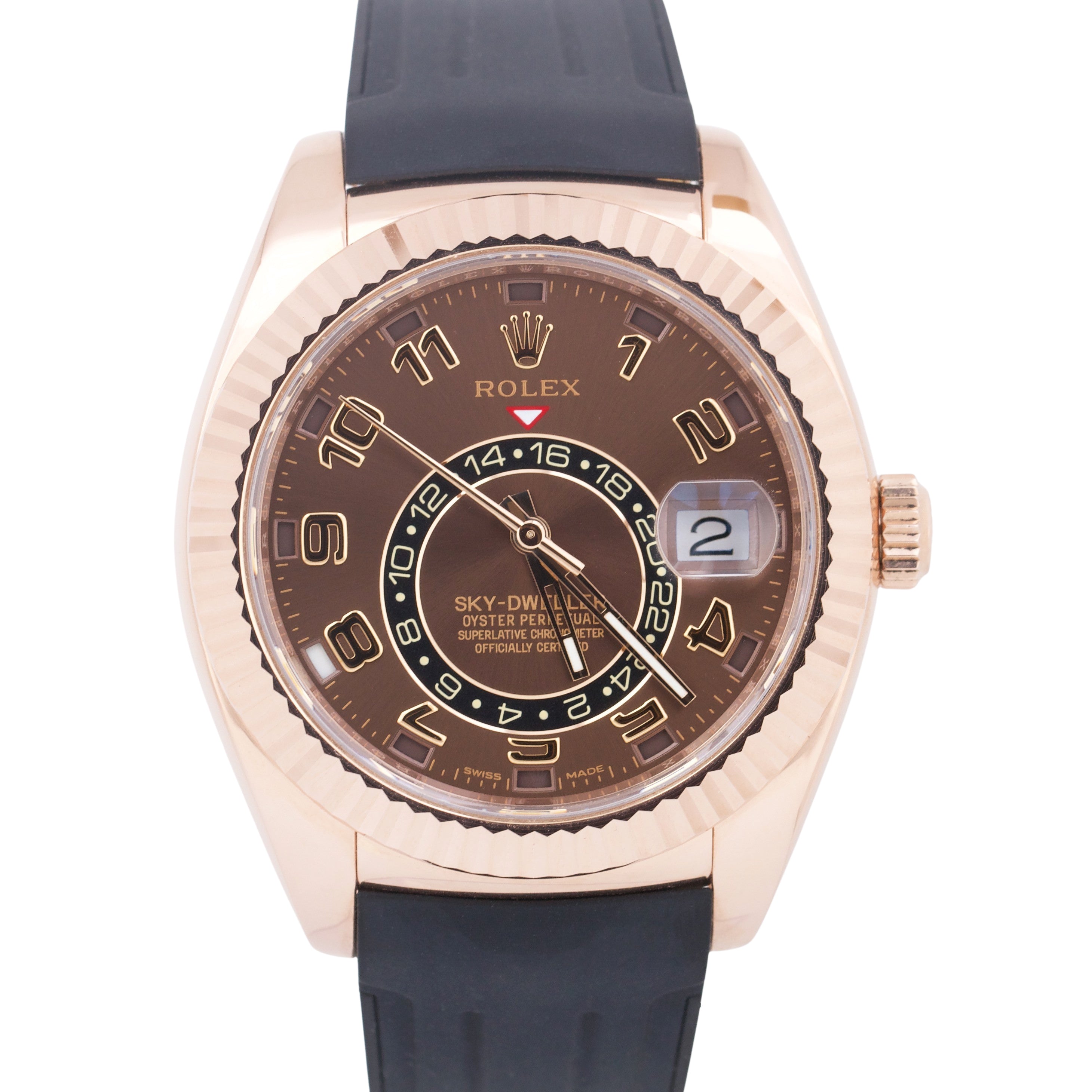 MINT Rolex Sky-Dweller 42mm CHOCOLATE ARABIC Brown 18K Rose Gold