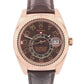 Rolex Sky-Dweller 42mm CHOCOLATE ARABIC Brown 18K Rose Gold LEATHER 326135 BOX
