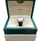 Rolex Sky-Dweller 42mm WHITE 18K Rose Gold Fluted Brown LEATHER 326135 Watch BOX