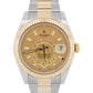 PAPERS Rolex Sky-Dweller CHAMPAGNE 18K Yellow Gold Steel OYSTER 42mm 326933 BOX