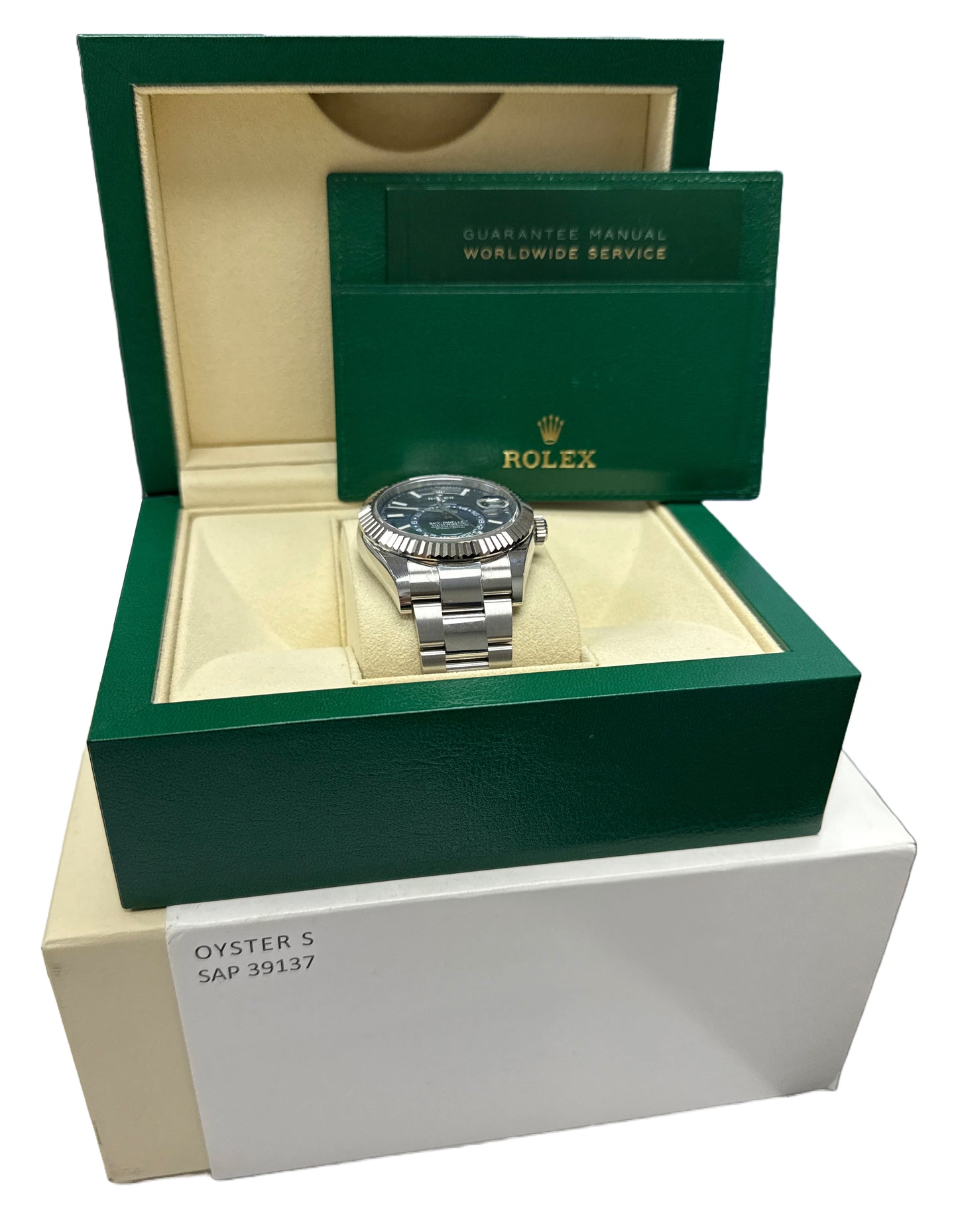 MINT Rolex Sky-Dweller BLUE Steel 18K White Gold 42mm OYSTER 326934 BOX