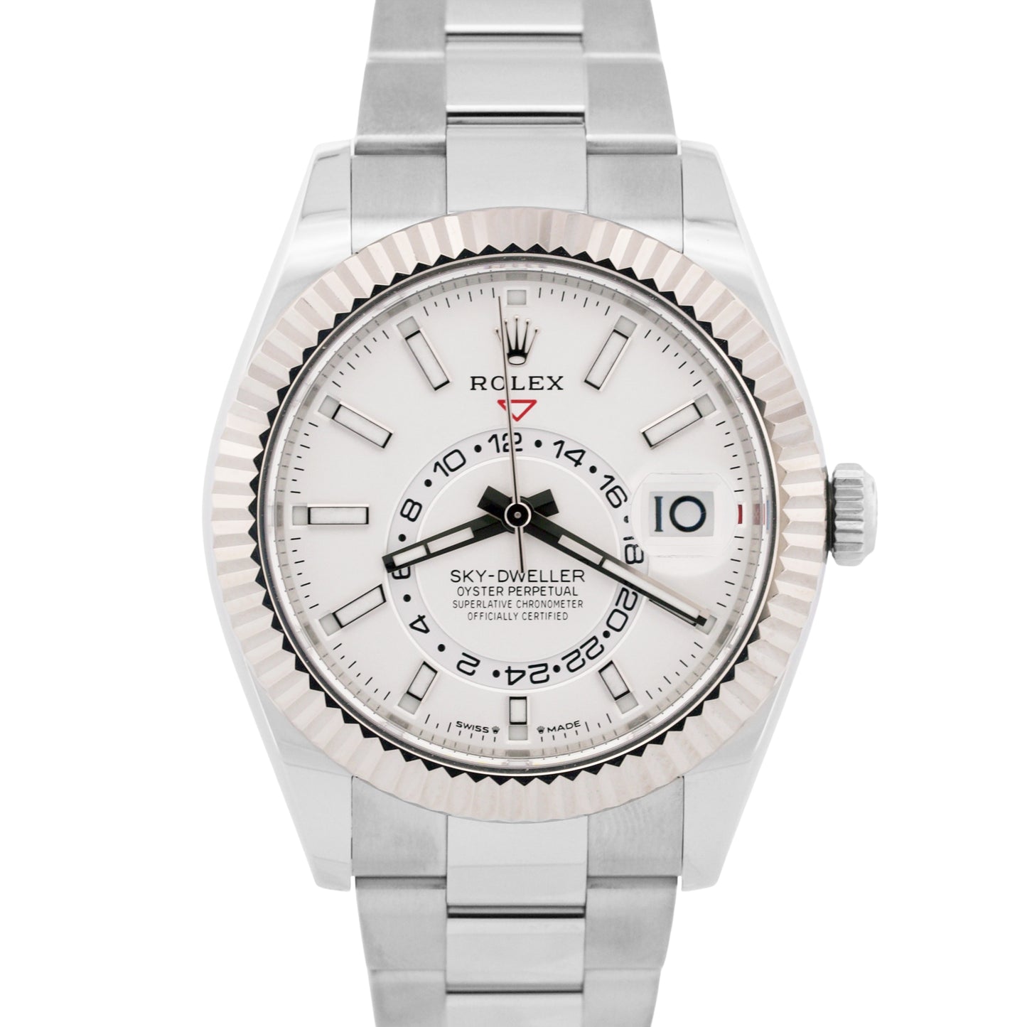 2024 PAPERS Rolex Sky-Dweller WHITE 18K Gold Steel 42mm OYSTER 326934 White BOX