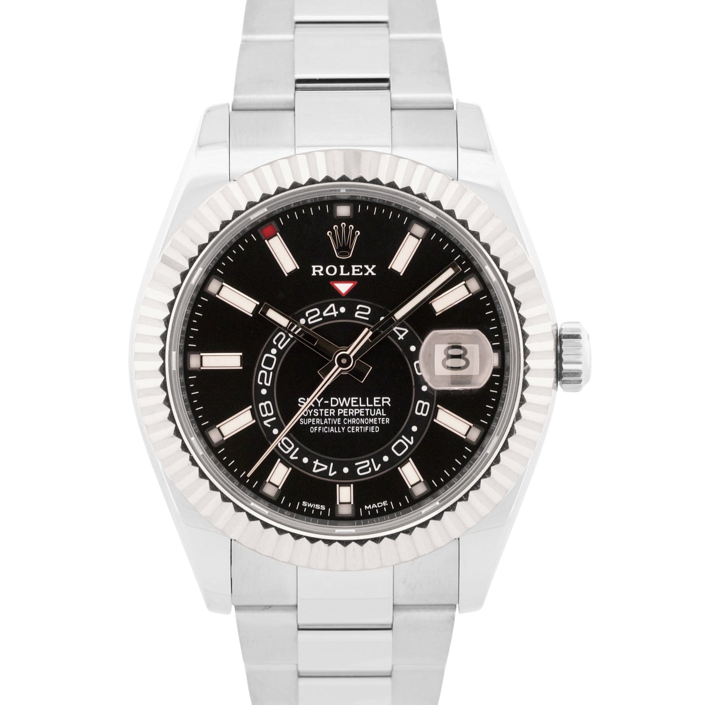 2018 PAPERS Rolex Sky-Dweller BLACK 42mm Stainless OYSTER 18K Gold 326934 BOX