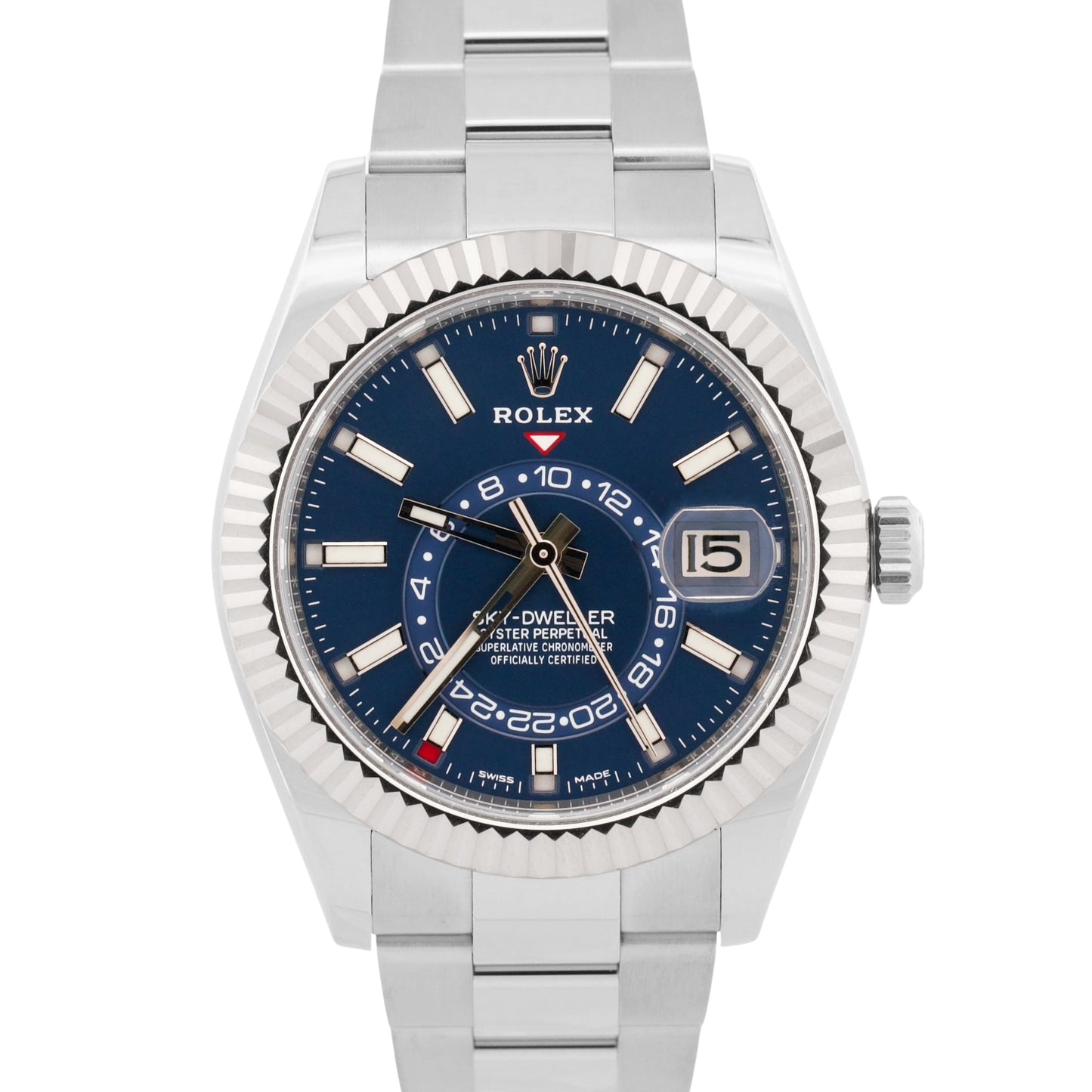 2020 PAPERS Rolex Sky-Dweller BLUE Stainless Steel OYSTER 18K 42mm 326934 BOX