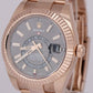 UNWORN NEW PAPERS Rolex Sky-Dweller Rose Gold Slate Gray Rhodium 42mm 326935 BOX
