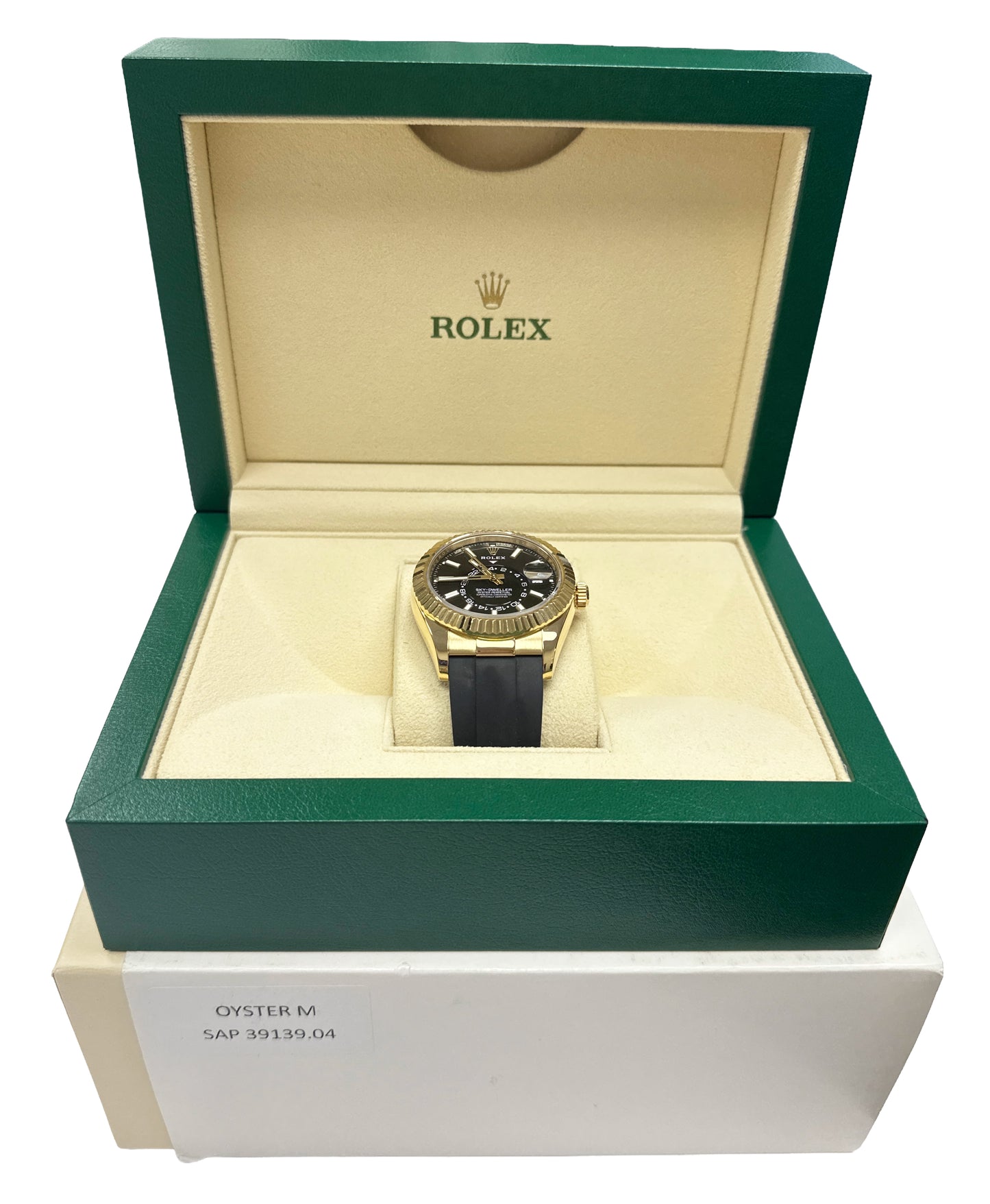 2023 Rolex Sky-Dweller BLACK 18K Yellow Gold Rubber OYSTERFLEX 42mm 336238 BOX