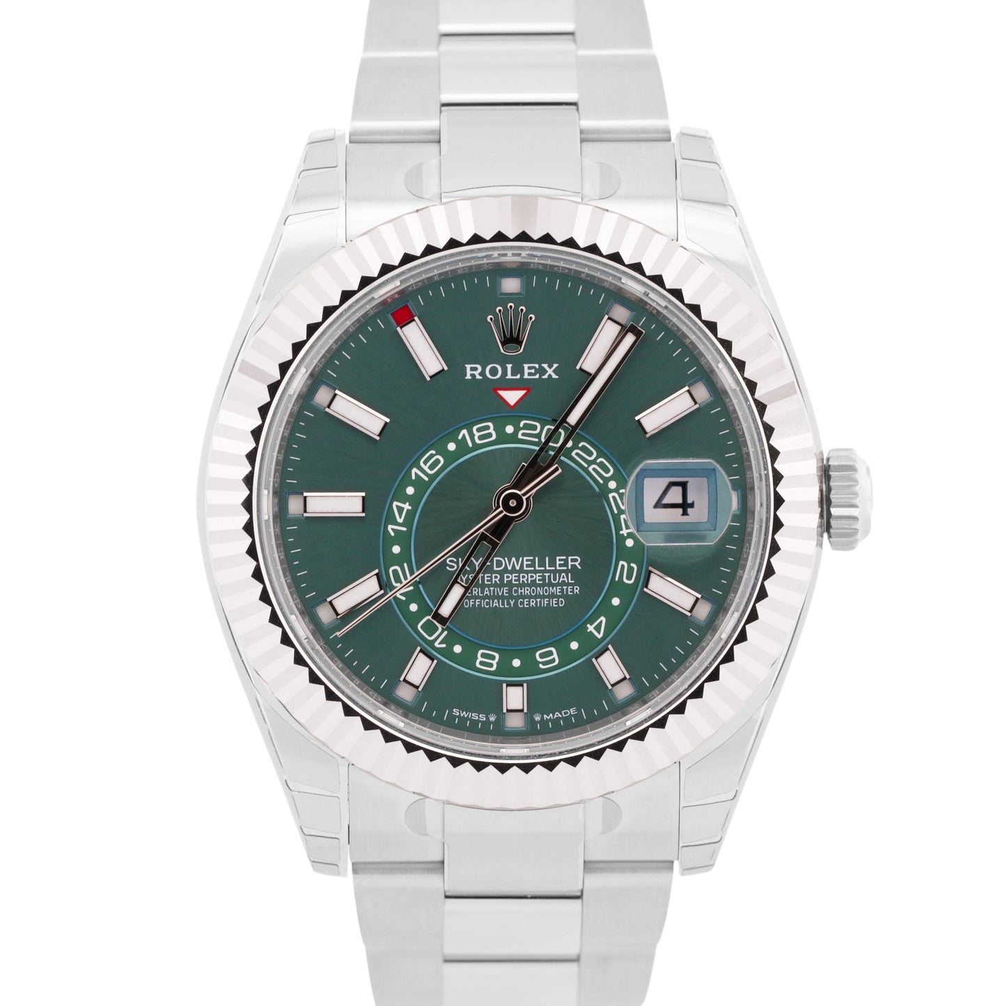 NEW STICKERED 2024 PAPERS Rolex Sky-Dweller GREEN 42mm OYSTER 18K 336934 BOX