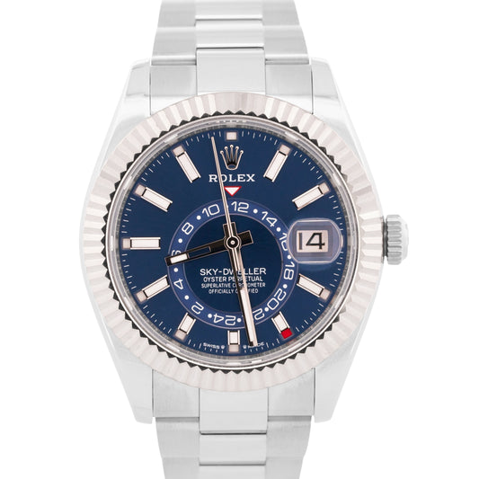 MINT 2024 PAPERS Rolex Sky-Dweller BLUE 42mm OYSTER 18K Stainless 336934 BOX