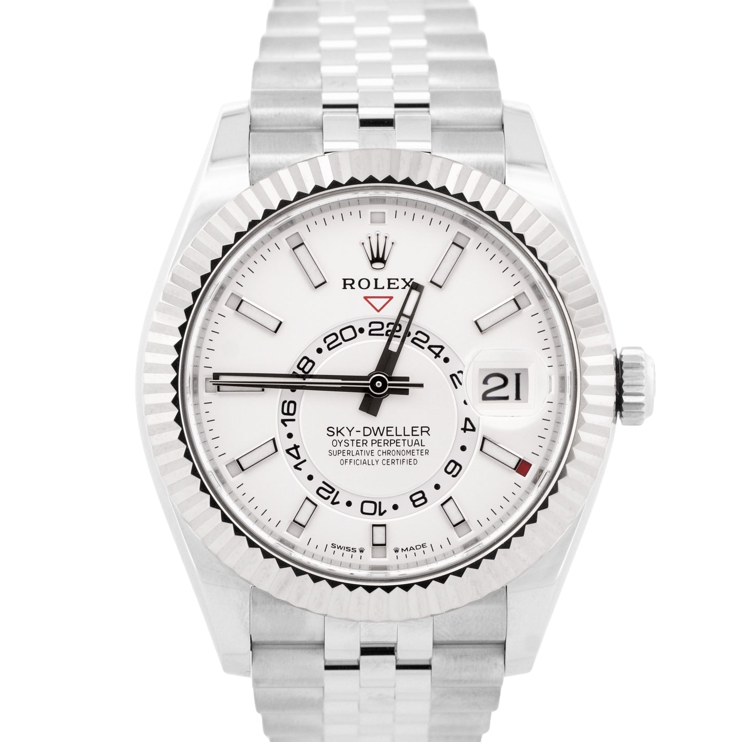 MINT 2025 PAPERS Rolex Sky-Dweller WHITE 42mm JUILEE 18K Stainless 336934 BOX