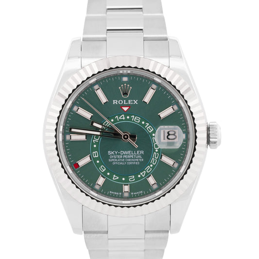 Rolex Sky-Dweller MINT GREEN 42mm Stainless Steel 18K Gold OYSTER 18K 336934