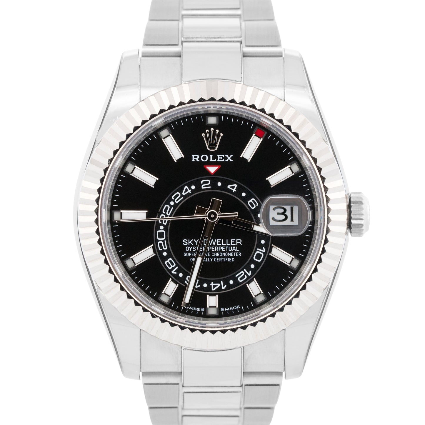 2024 PAPERS Rolex Sky-Dweller BLACK 42mm Steel 18K Gold OYSTER Watch 336934 BOX