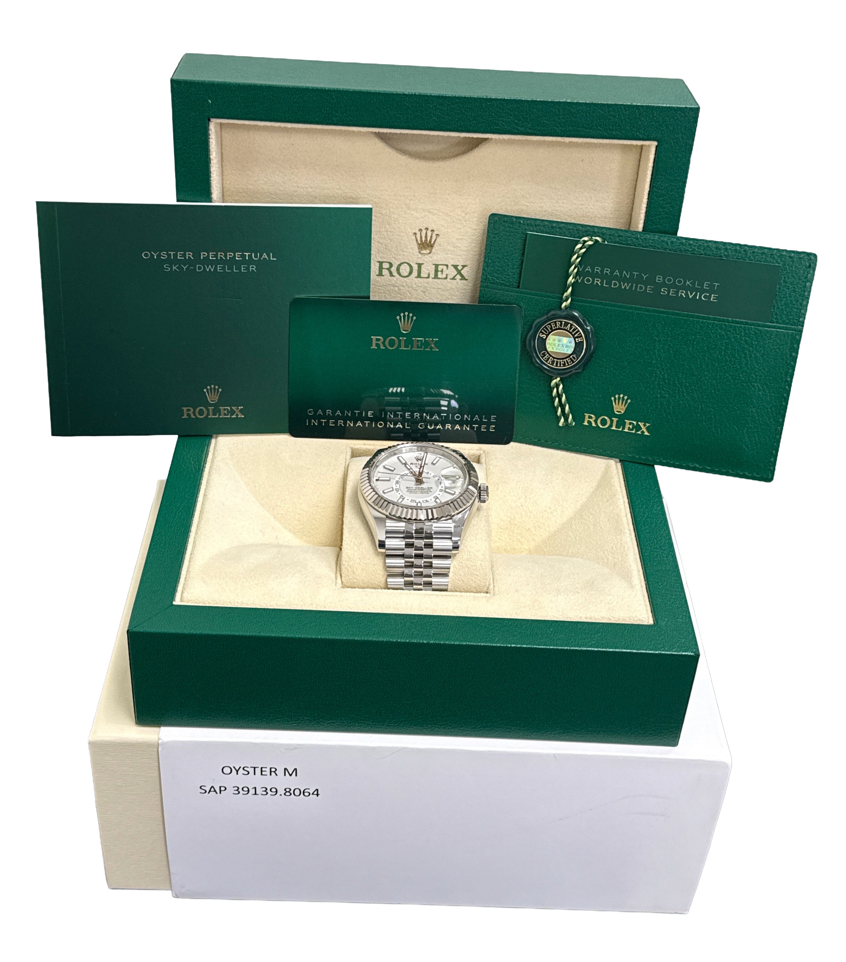 2024 PAPERS Rolex Sky-Dweller WHITE 42mm Stainless Steel