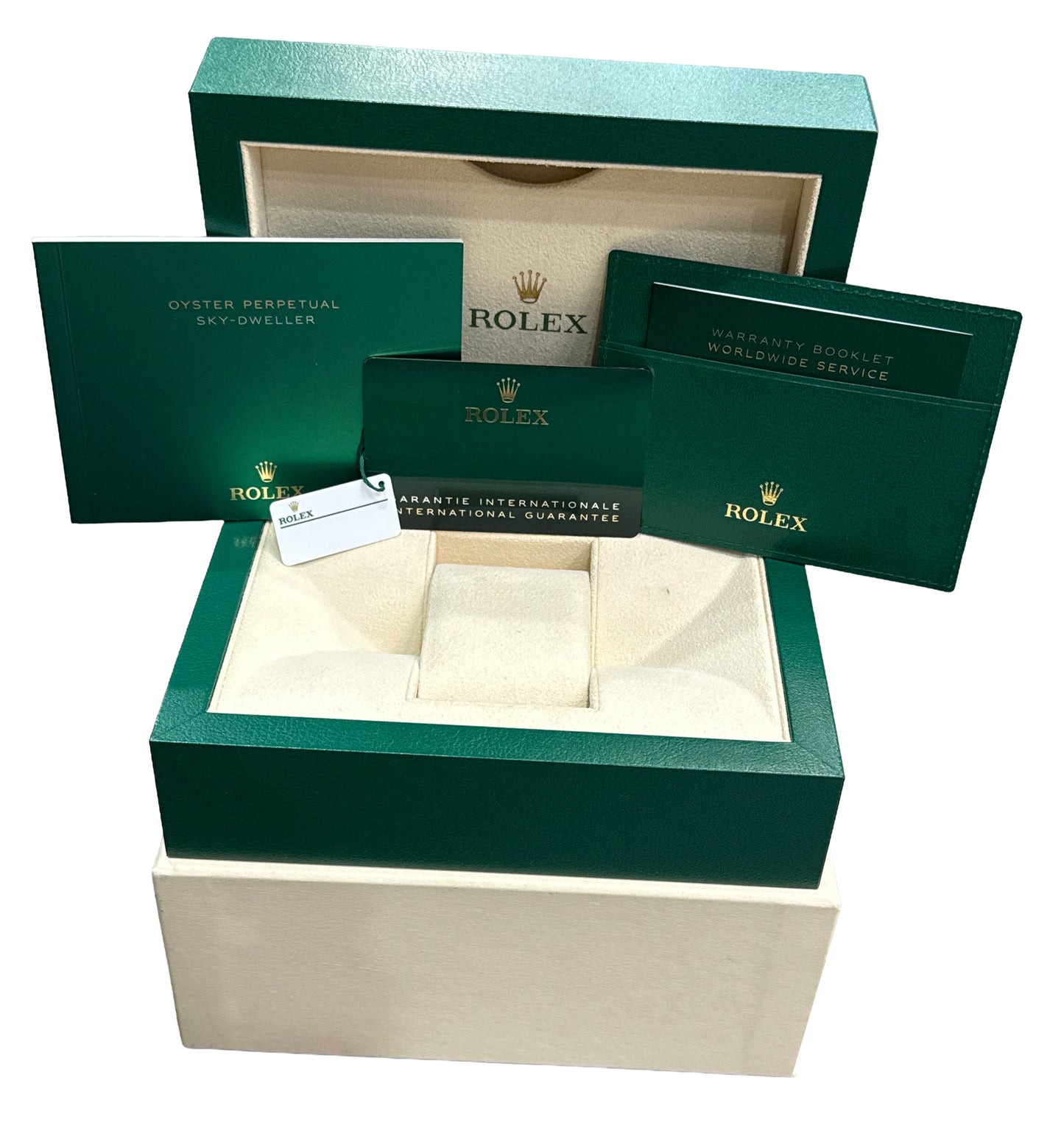 2024 PAPERS Rolex Sky-Dweller BLACK 42mm Steel 18K Gold OYSTER Watch 336934 BOX