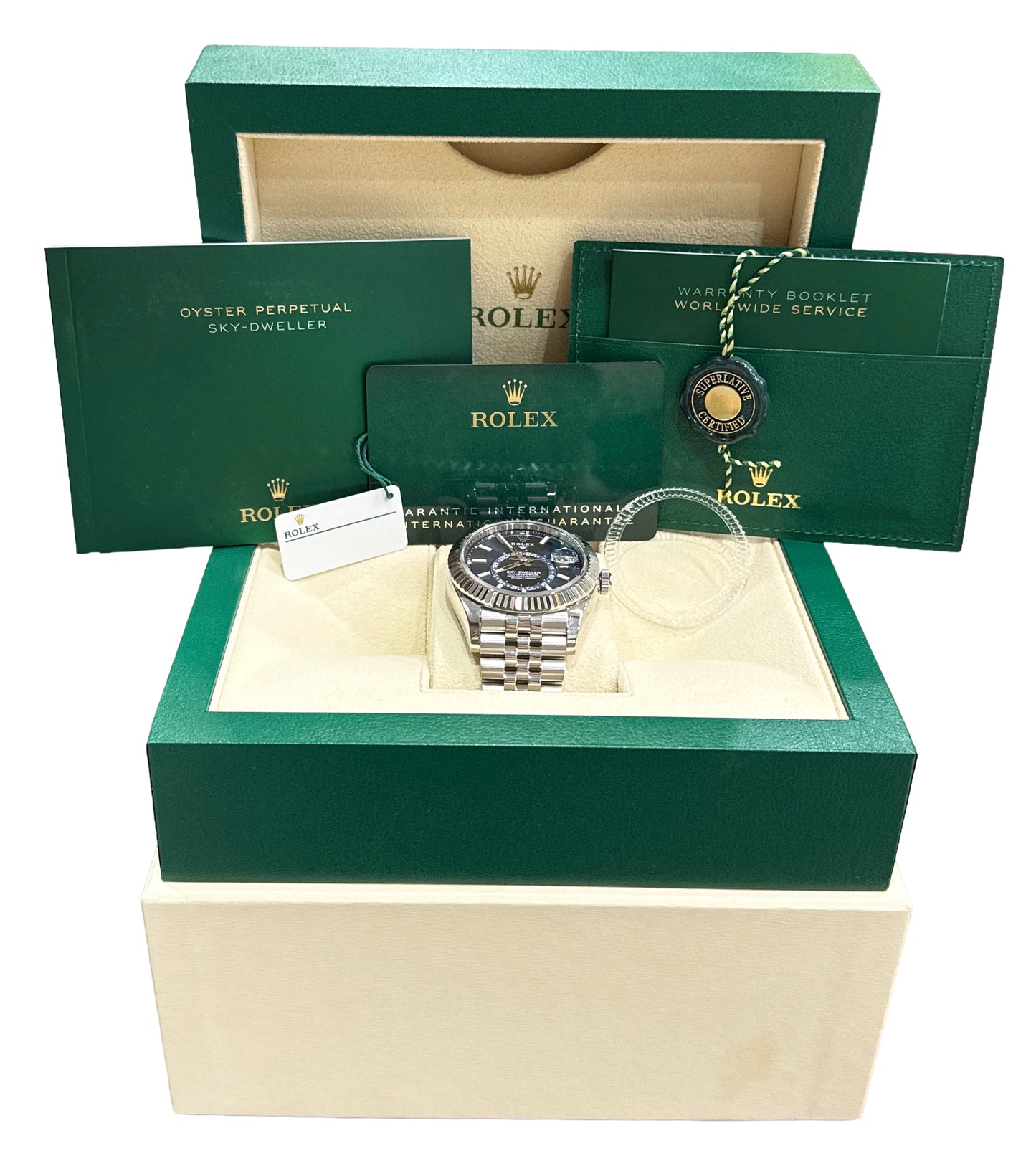 2024 PAPERS Rolex Sky-Dweller BLUE 42mm Steel 18K Gold JUBILEE Watch 336934 BOX
