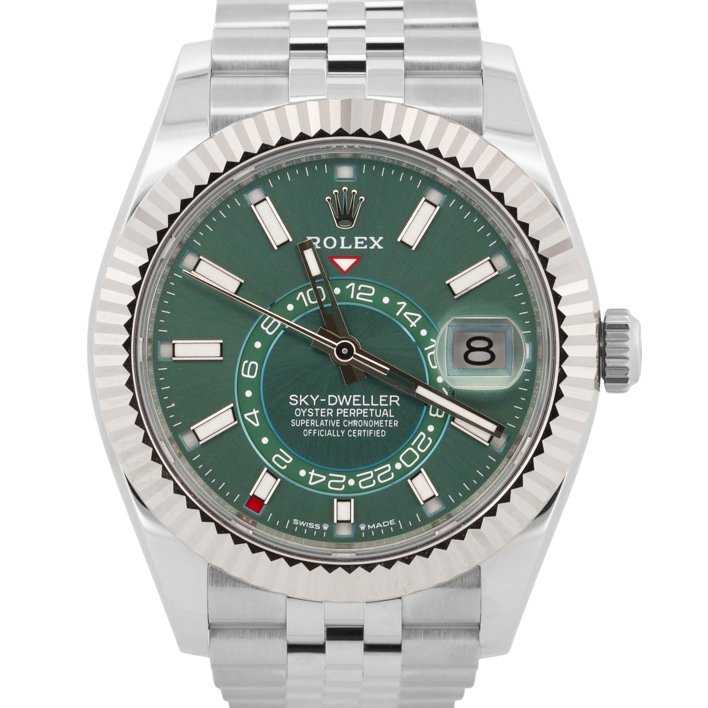 NEW 2026 PAPERS Rolex Sky-Dweller MINT GREEN 42mm Steel 18K JUBILEE 336934 BOX