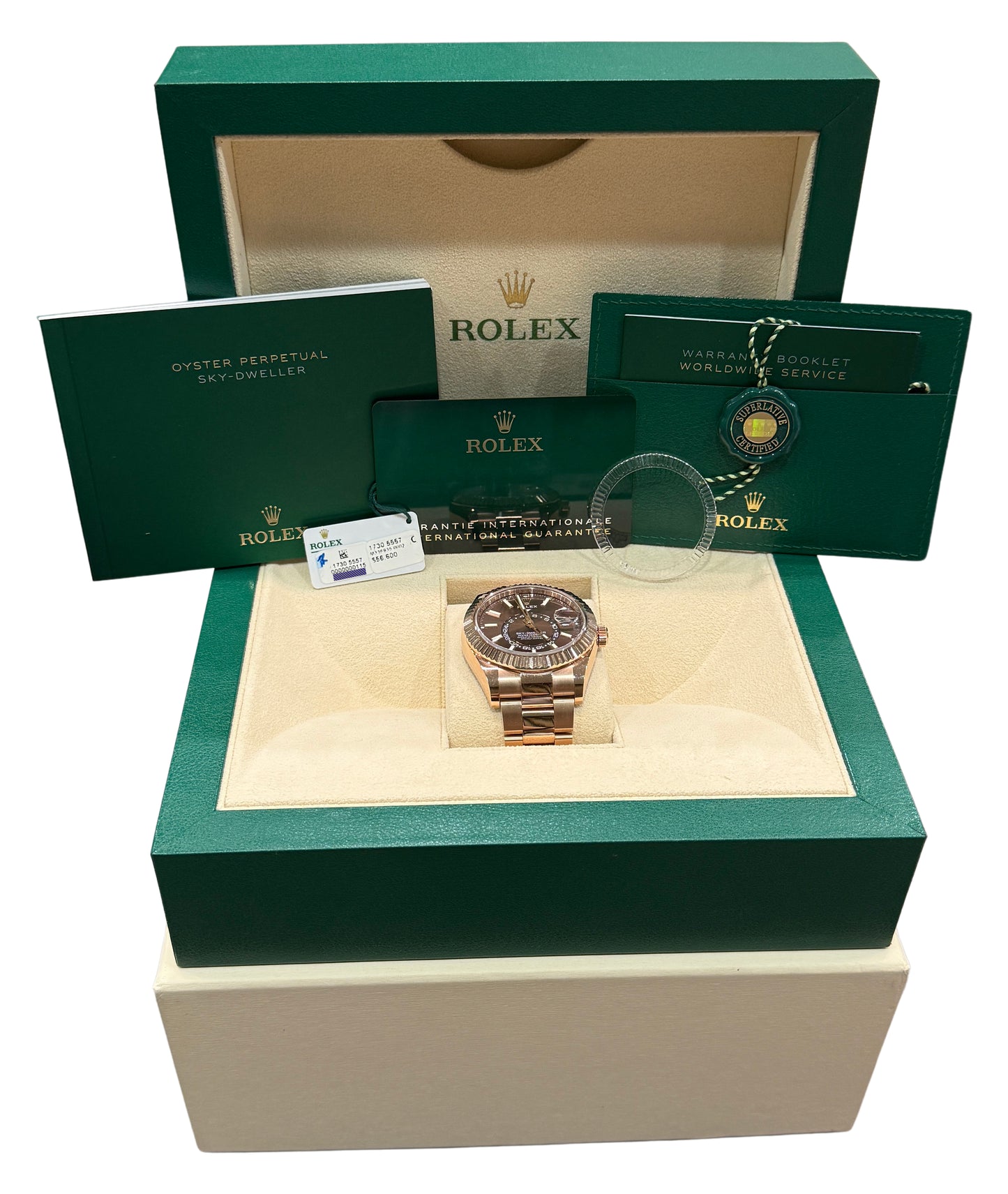 2025 Rolex Sky-Dweller Chocolate Brown 18K Gold Oyster 42mm 336935 Box Papers