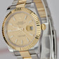 MINT Rolex DateJust 41 Champagne Two-Tone 18K Yellow Gold Stainless 41mm 126333