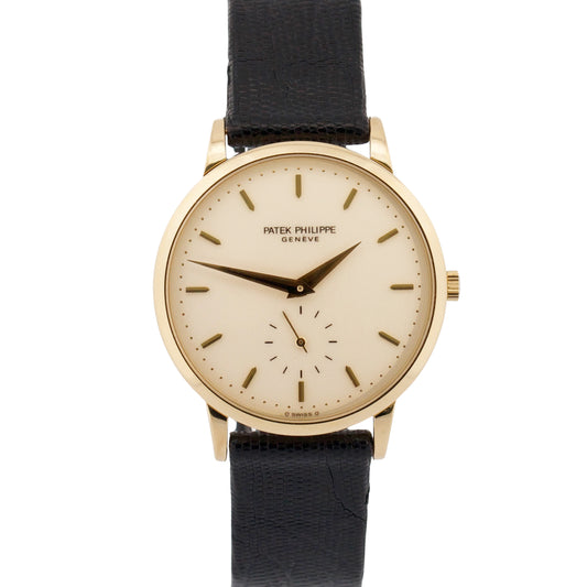 Patek Philippe Calatrava 33mm PORCELAIN Ivory Manual 18K Yellow Gold 3893 BOX