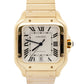 2024 PAPERS Cartier Santos SILVER WHITE 18K Yellow Gold 39.8mm 4070 WGSA0029 BOX