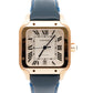 NEW 2024 PAPERS Cartier Santos 39.8mm 18K Gold BLUE Leather 4071 WGSA0019 BOX