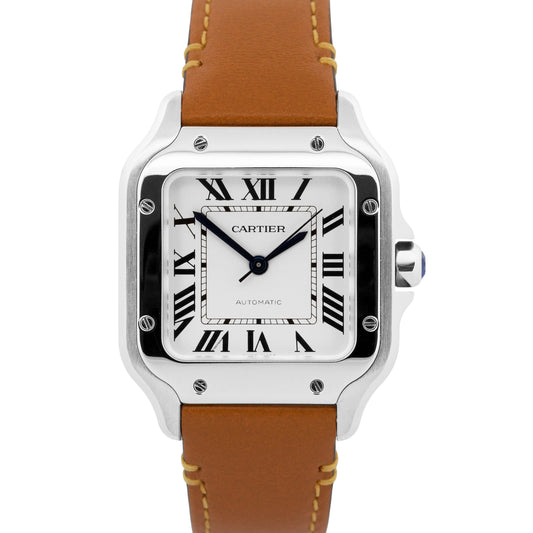 2026 SERVICE Cartier Santos Mid-Size PAPERS 35mm Steel Leather WSSA0029 4075 BOX