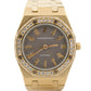 Vintage Audemars Piguet Royal Oak 4100BA Patina Gray Diamond 35mm 18K Gold Watch