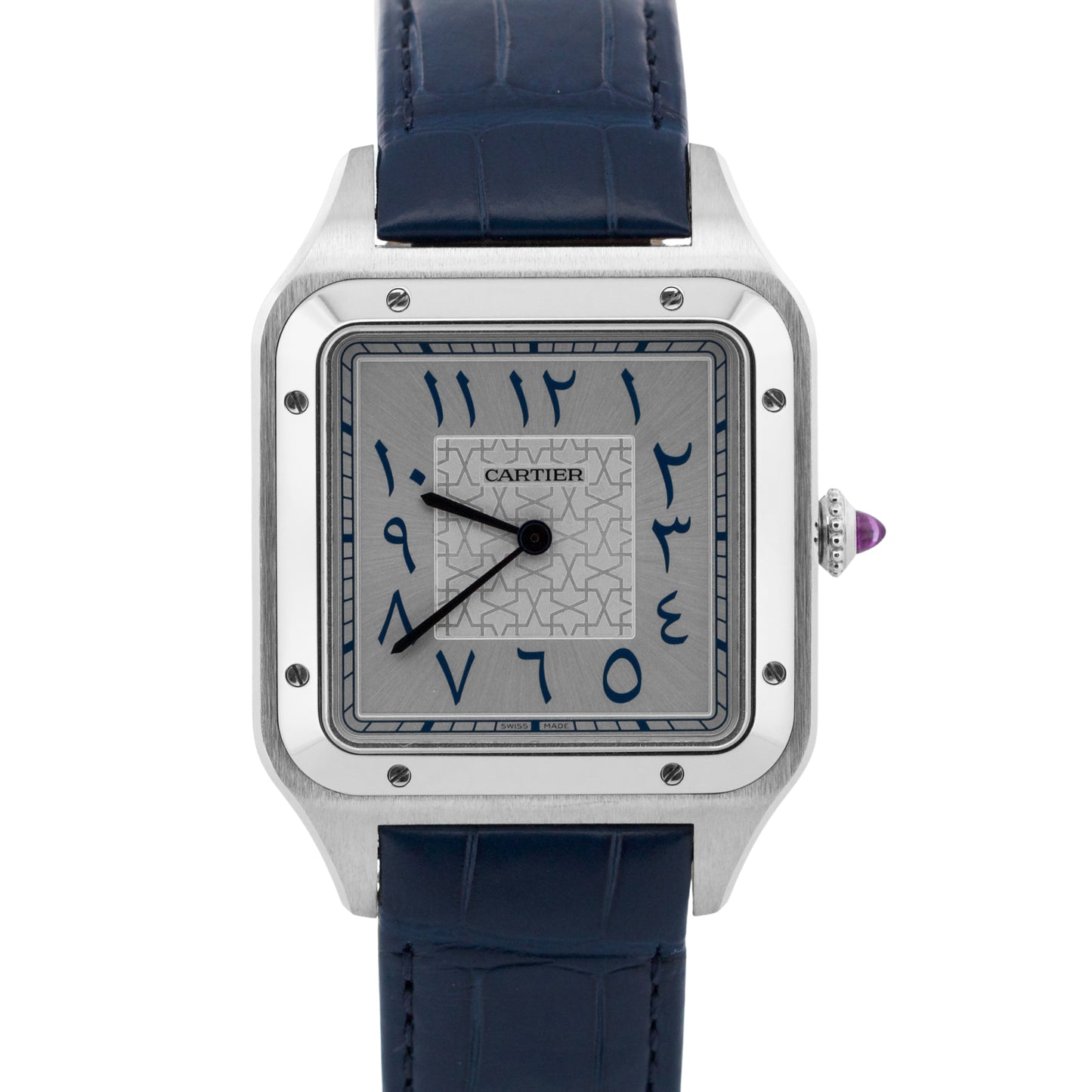NEW 2024 PAPERS Cartier Santos Dumont 33.9mm PLATINUM ARABIC 4306A WGSA0086 BOX