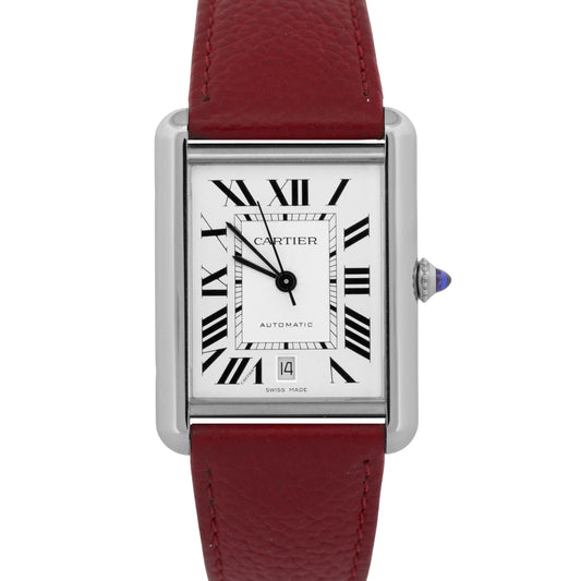 MINT 2022 PAPERS Cartier Tank Must XL SILVER 31mm Steel WSTA0040 Red 4324 BOX