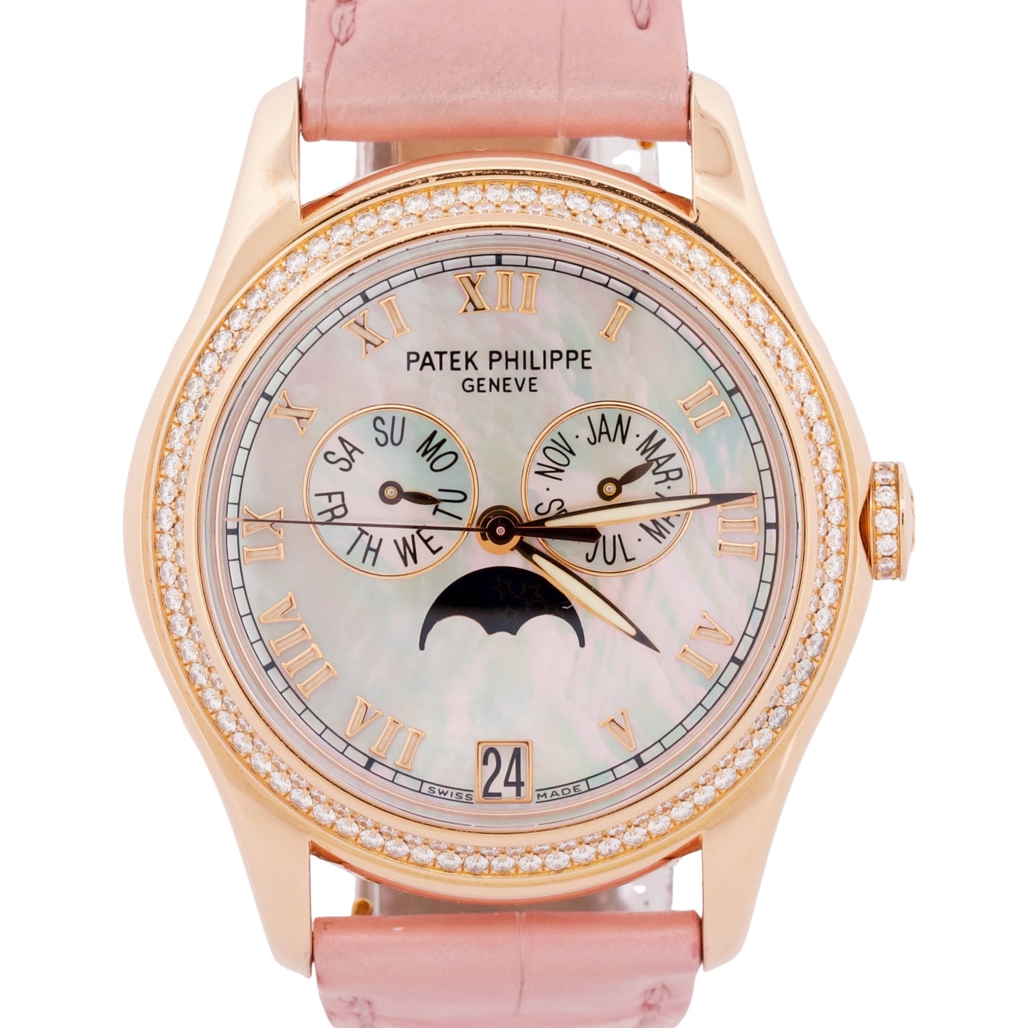 2010 PAPERS Patek Philippe Annual Calendar DIAMOND MOP 18K Gold 37mm 4936R BOX