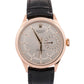 Rolex Cellini Date 18k Rose Gold SILVER GUILLOCHE Leather 39mm 50515 Watch