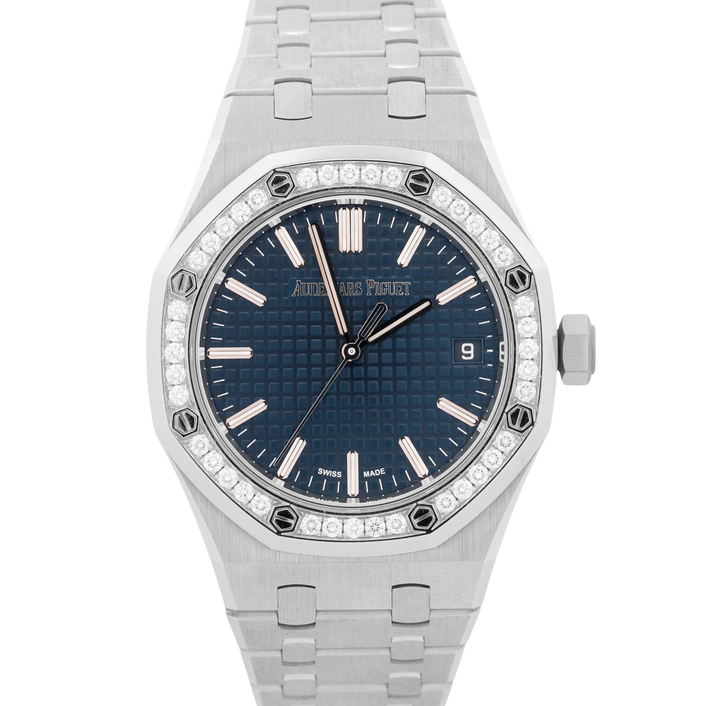 New 50th Anniversary Audemars Piguet Royal Oak Diamond 37mm 15551ST Box Papers