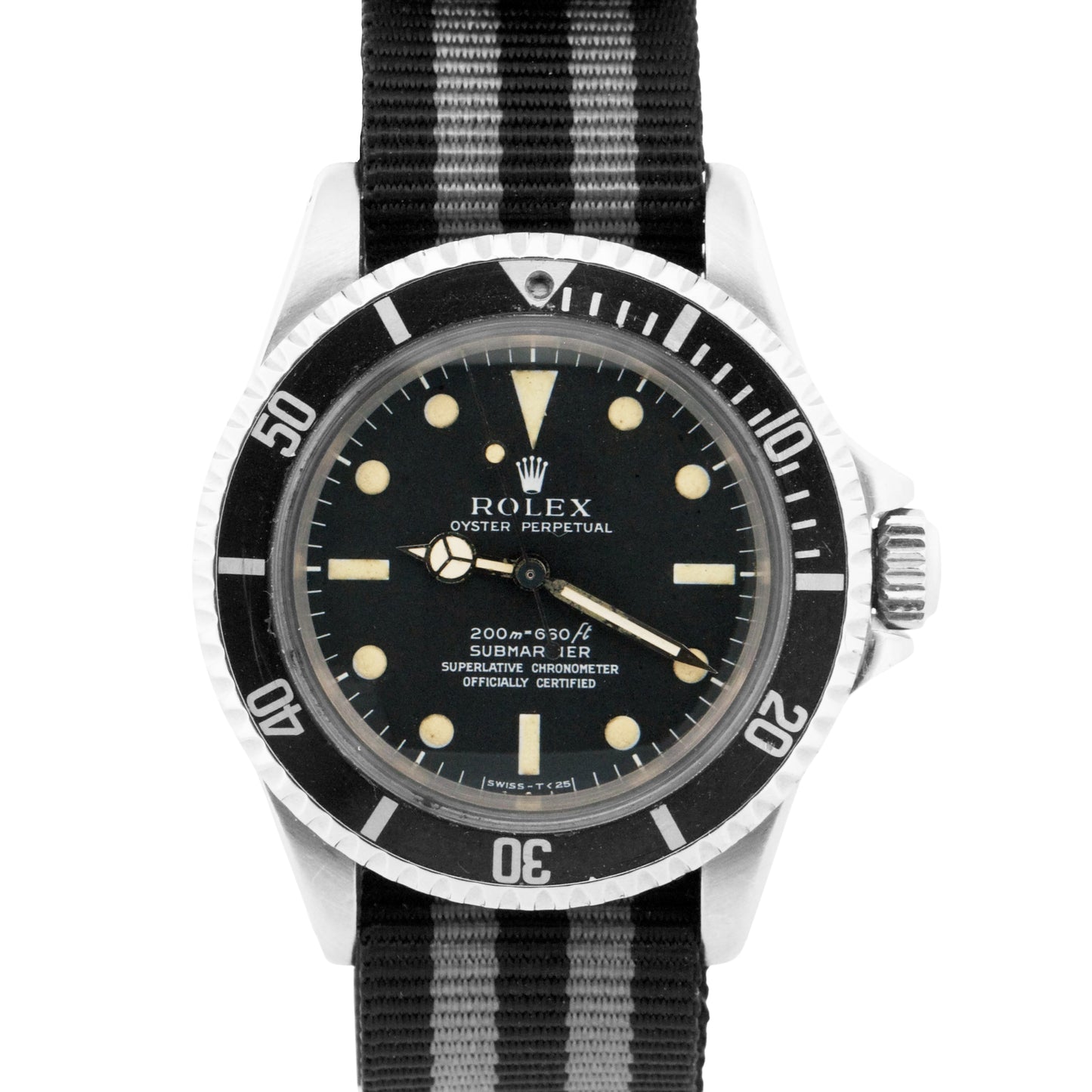 VINTAGE Rolex Submariner Black METERS FIRST Patina Stainless NEAT FONT 40mm 5512