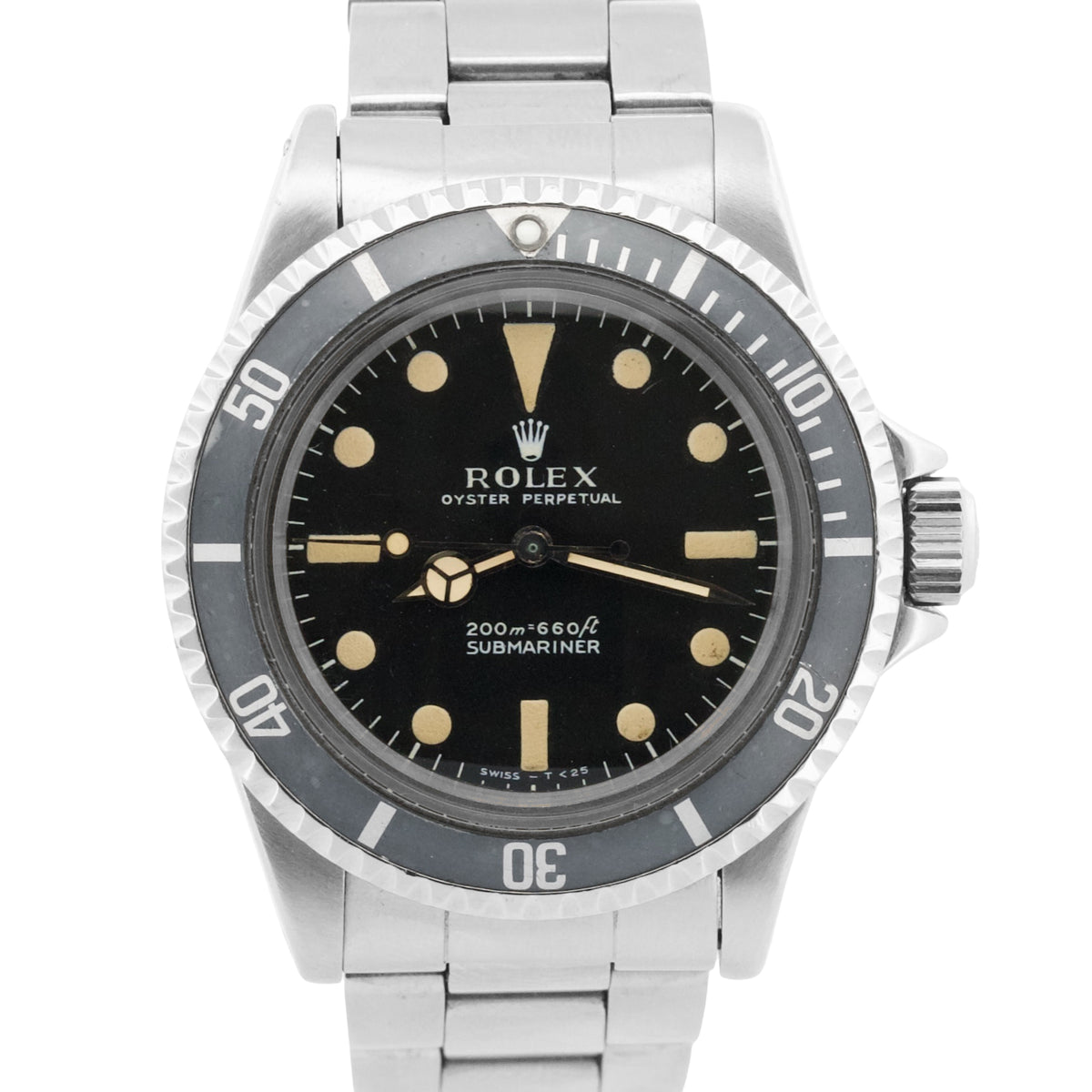 1968 Rolex Submariner No-Date 5513 Patina Black 40mm RSC Steel Automatic Watch