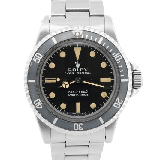 1968 Rolex Submariner No-Date 5513 Patina Black 40mm RSC Steel Automatic Watch