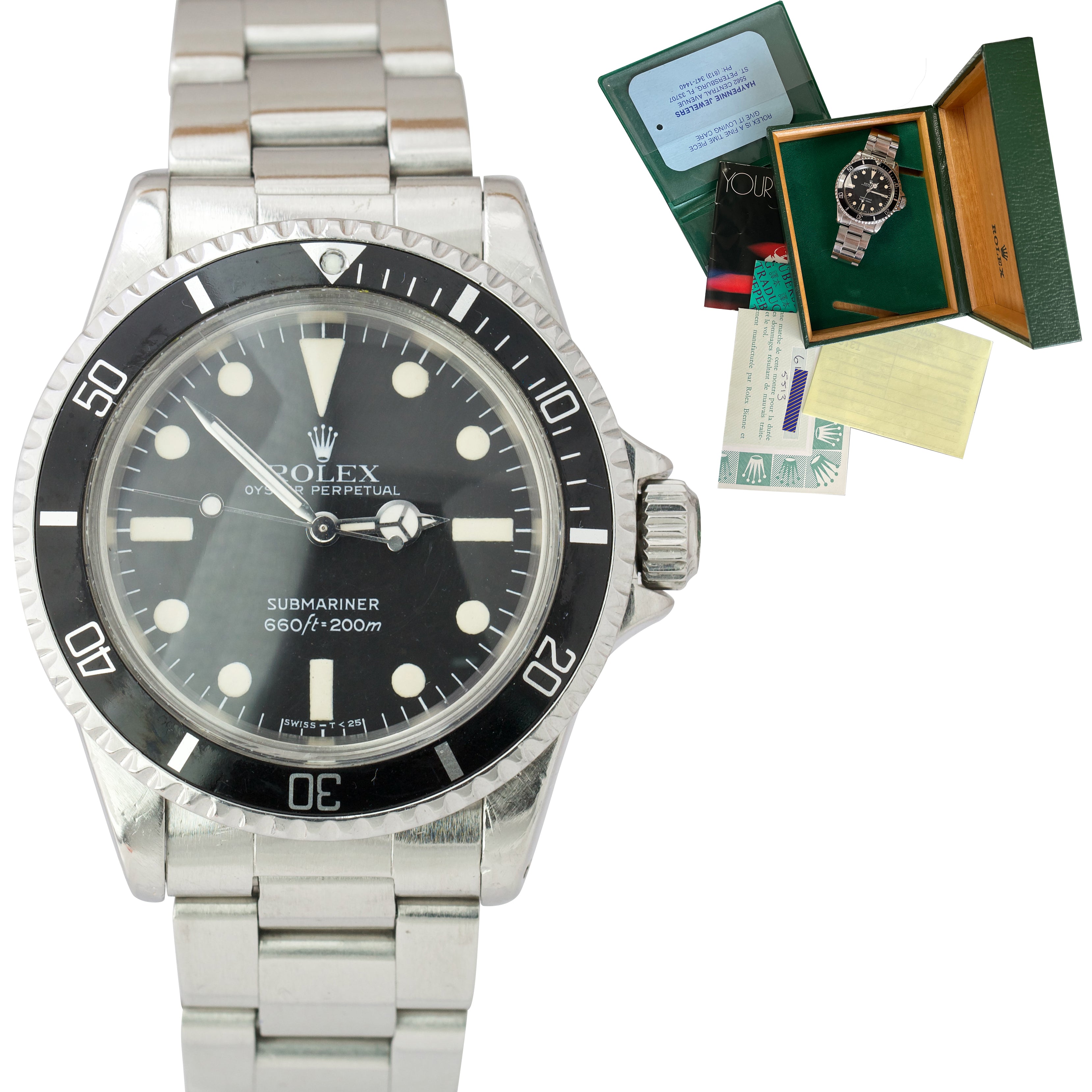 Vintage 1982 PAPERS Rolex Submariner 6.1x MAXI Dial MKIV MK4 Watch