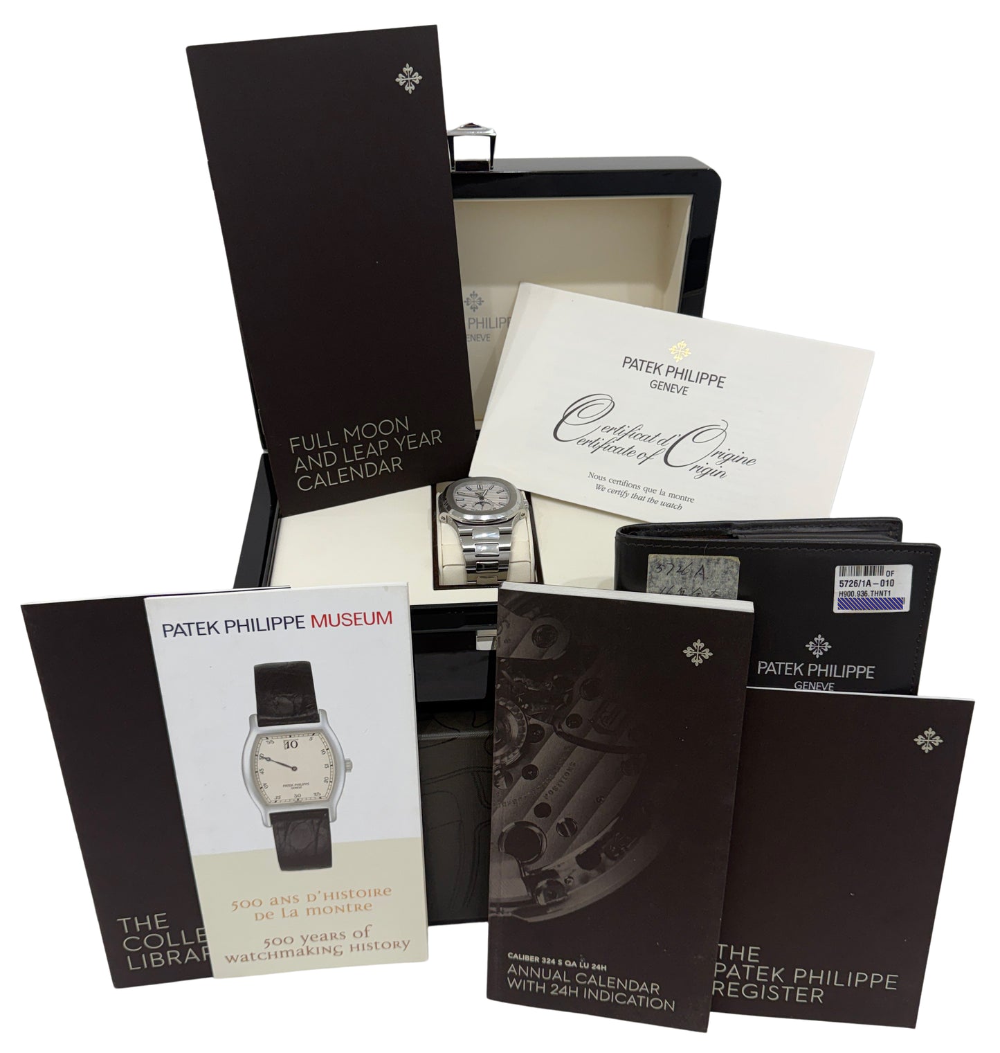 2016 PAPERS Patek Philippe Nautilus Moonphase WHITE Steel 40.5mm 5726/1A-010 BOX