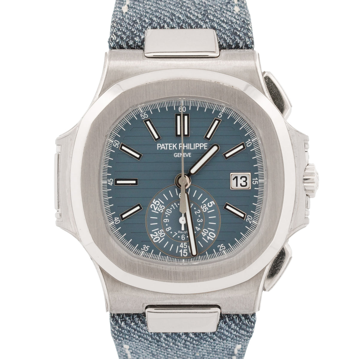 2024 Patek Philippe Nautilus 5980/60G-001 Denim Blue 18K White Gold Box Papers