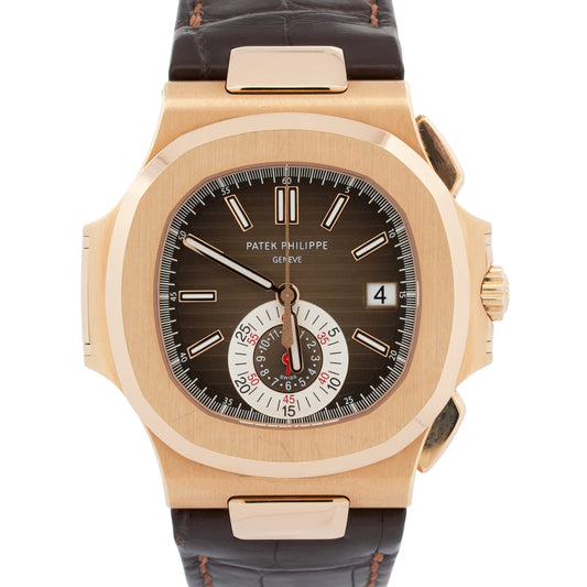 2022 PAPERS Patek Philippe Nautilus 40.5mm CHOCOLATE 18K Rose Gold 5980R-001 BOX