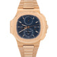 Patek Philippe Nautilus 40.5mm Rose Gold Travel Time Chronograph 5990/1R-001 B+P