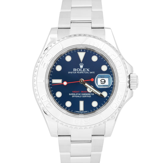 MINT PAPERS Rolex Yacht-Master Steel Platinum Blue 40mm Date Watch 116622 B+P