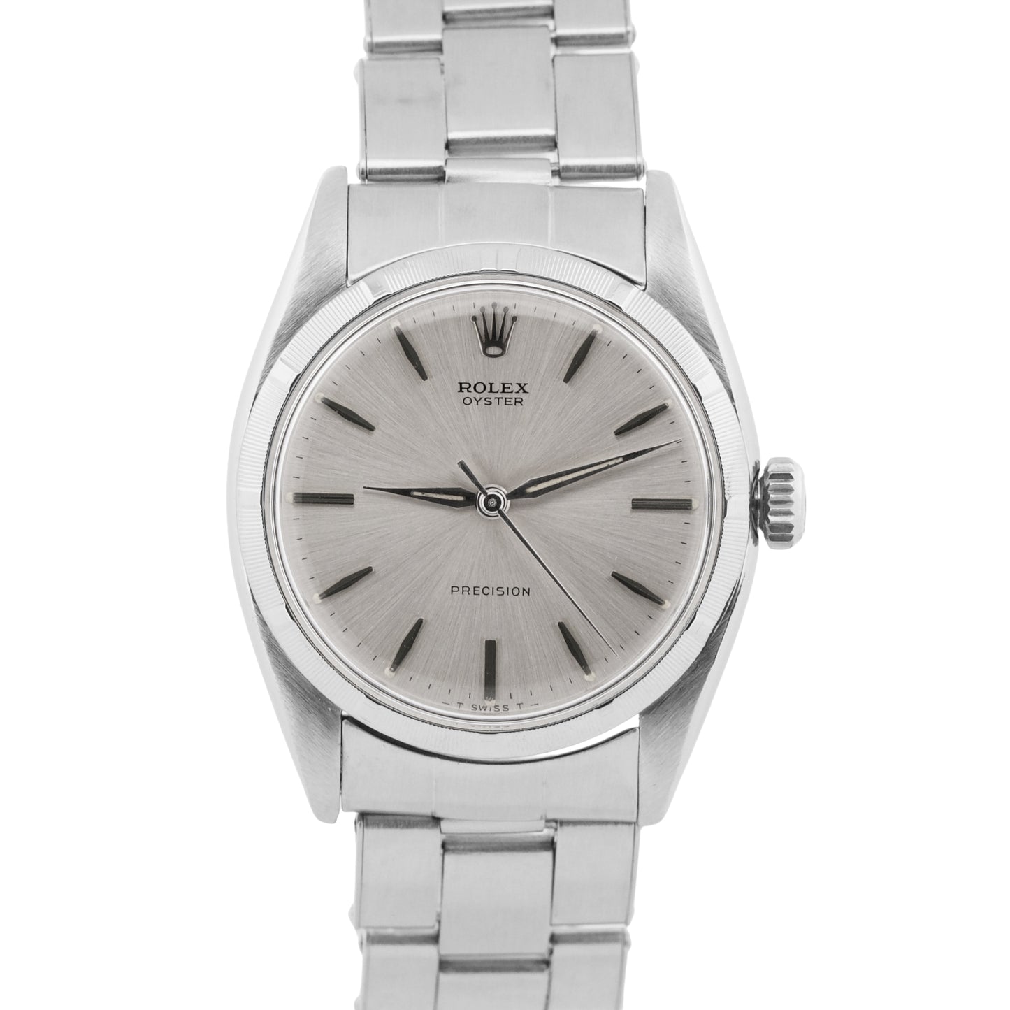 VINTAGE 1950's Rolex Oyster Precision SILVER 34mm Steel Oyster Manual 6423 Watch