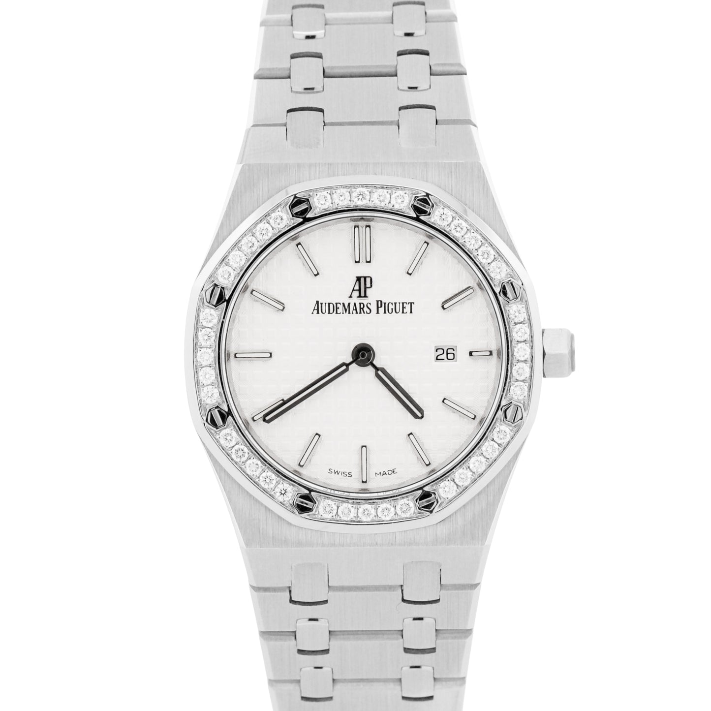 Audemars Piguet Royal Oak White Diamond Steel 33mm 67651ST.ZZ.1261ST.01 Papers