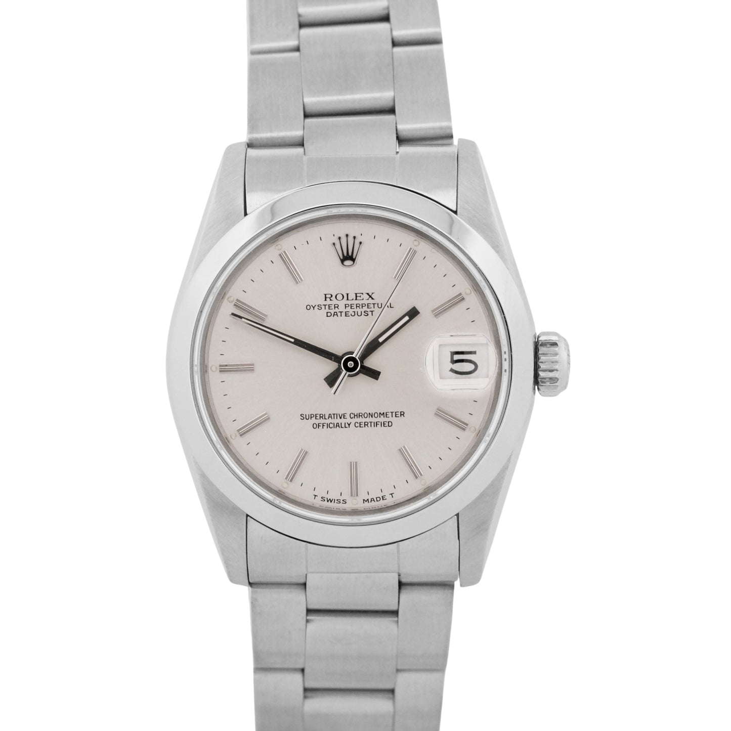 1985 Ladies Rolex DateJust SILVER 31mm Stainless Steel OYSTER Automatic 68240