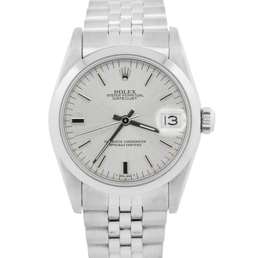 Ladies Rolex DateJust SILVER 31mm Stainless Steel JUBILEE Automatic Watch 68240