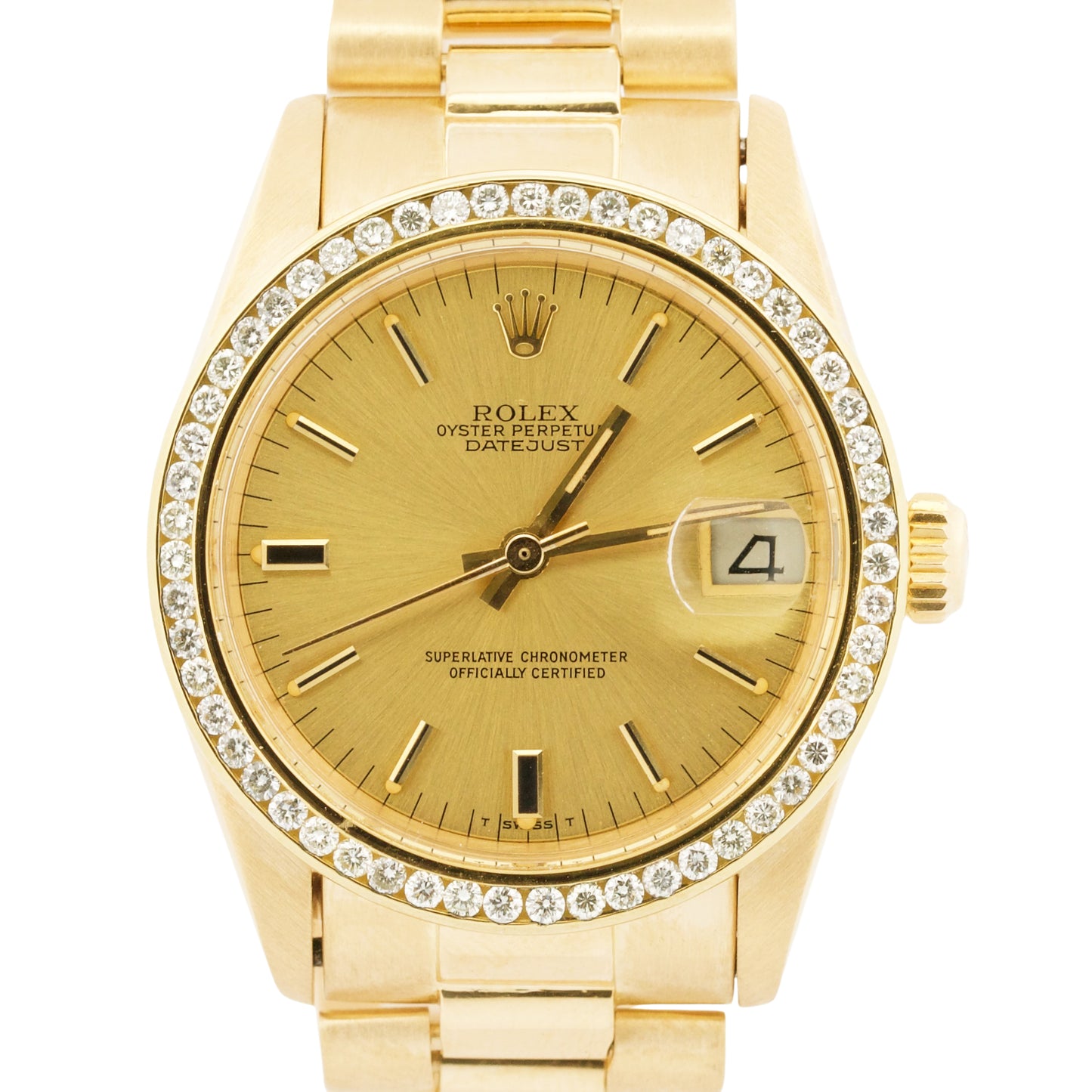 VINTAGE 1979 Ladies Rolex DateJust President CHAMPAGNE DIAMOND 31mm 18K 6827