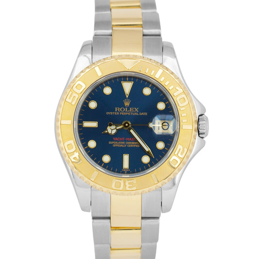 Rolex Yacht-Master Two-Tone 35mm BLUE Steel 18K Yellow Gold Midsize 68623 Watch