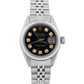 Ladies Rolex DateJust 26mm BLACK DIAMOND Stainless Steel JUBILEE Watch 6916