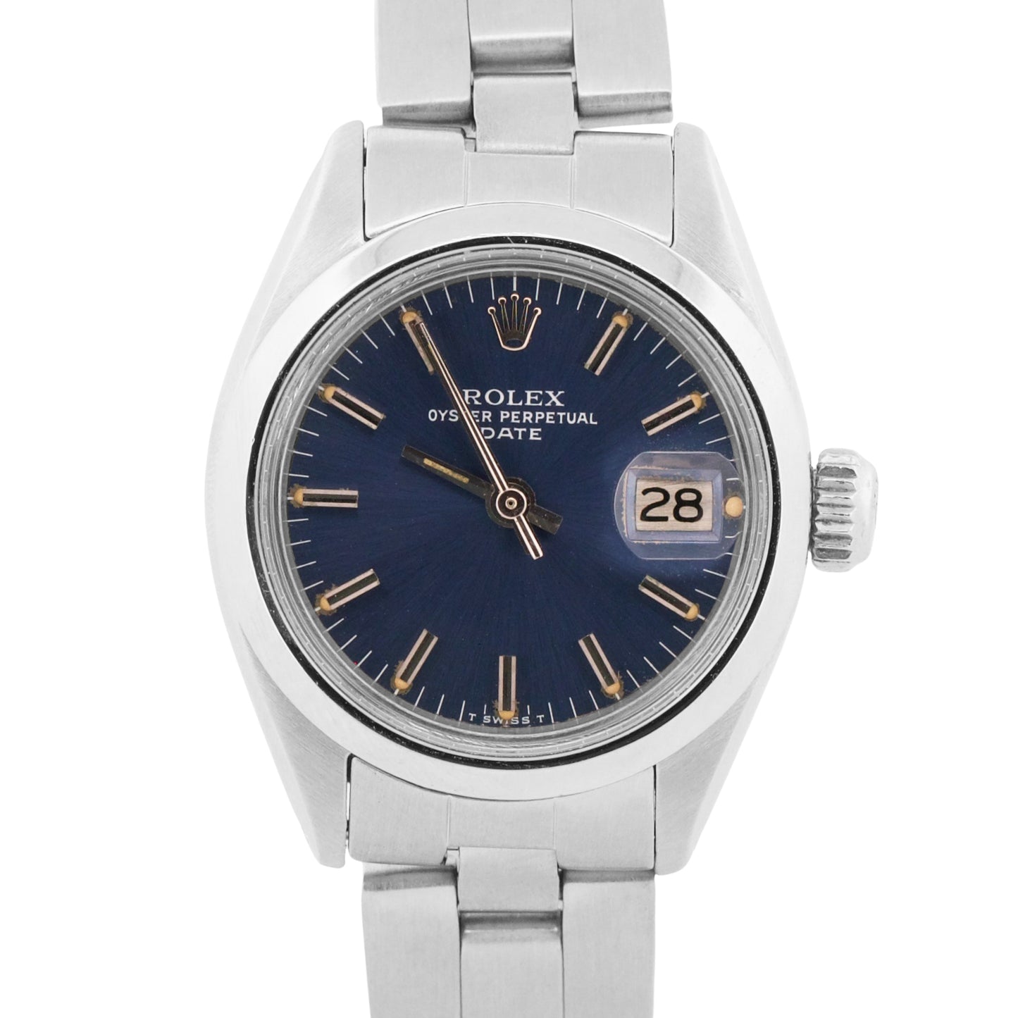 1978 Ladies Rolex Oyster Perpetual Date 26mm BLUE Stainless OYSTER Watch 6916